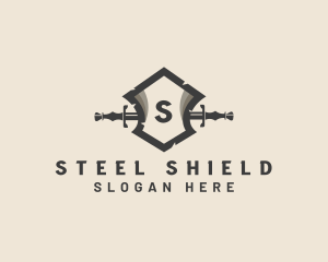 Shield Sword Weapon logo