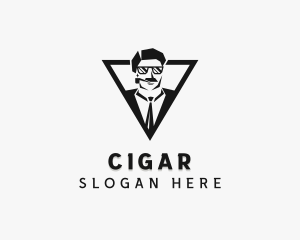 Gentleman Smoking Pipe logo design