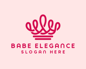 Elegant Pink Crown logo design