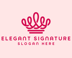 Elegant Pink Crown logo design