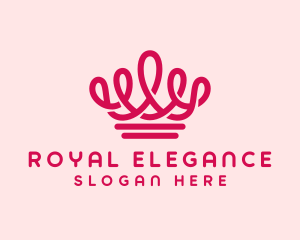 Elegant Pink Crown logo design