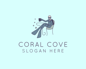 Snorkeling Scuba Diver logo