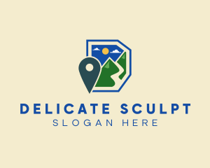 Mountain Location Pin Letter D logo design