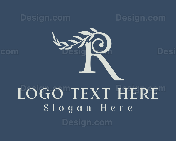 Elegant Leafy Letter R Logo