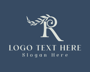 Elegant Leafy Letter R logo