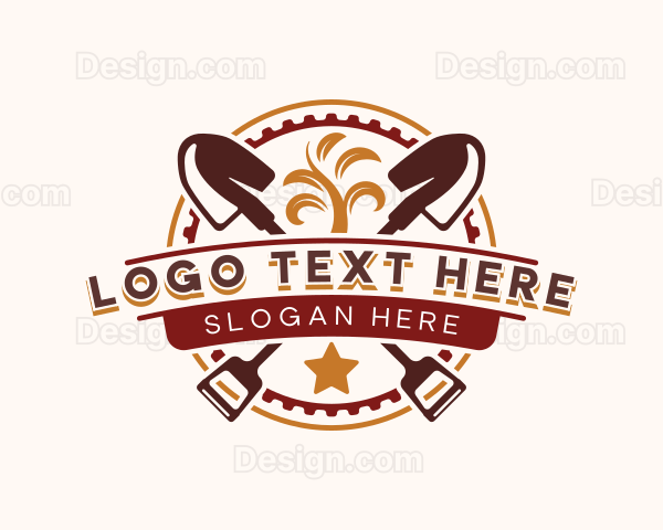 Landscaping Shovel Garden Logo