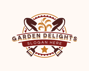 Landscaping Shovel Garden logo design