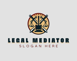 Law Justice Scale Gavel logo design