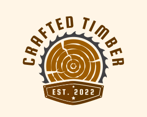 Lumber Saw Carpenter Badge logo design