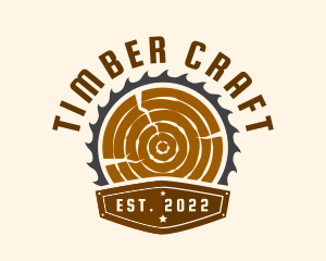 Lumber Saw Carpenter Badge logo design