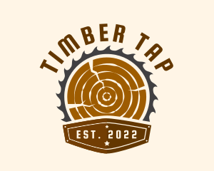 Lumber Saw Carpenter Badge logo design