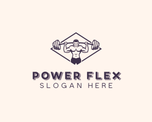 Dumbbell Strong Man logo design