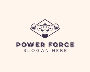 Dumbbell Strong Man logo design