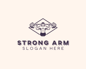 Dumbbell Strong Man logo design