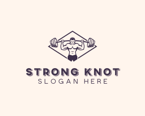 Dumbbell Strong Man logo design