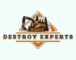 Excavator Machinery Construction logo design