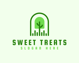 Tree Grass Shovel Logo