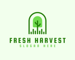 Tree Grass Shovel logo design