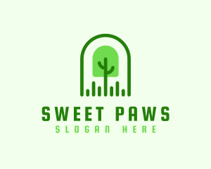 Tree Grass Shovel logo design
