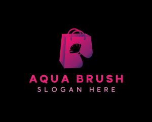 Makeup Brush Shopping Bag logo design