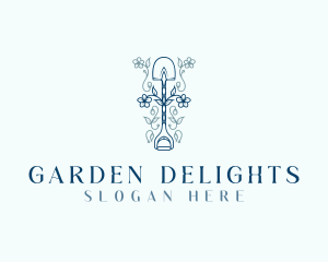 Flower Garden Shovel logo design