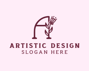 Flower Designer Letter A logo design