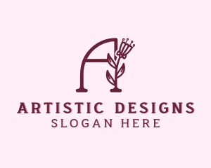 Flower Designer Letter A logo design