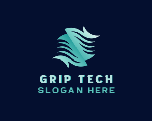 Tech Waves Cyberspace logo design