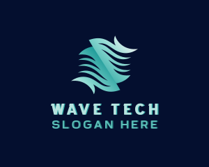 Tech Waves Cyberspace logo design