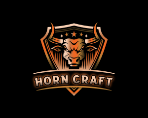 Horn Bull Shield logo design