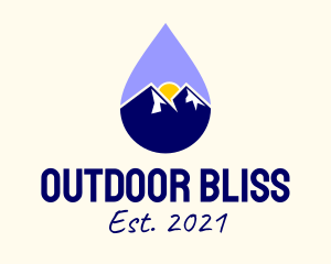 Outdoor Mountain Droplet  logo design