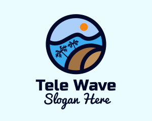 Tropical Surf Wave logo design