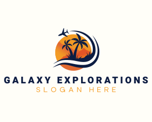 Tropical Airplane Vacation logo design