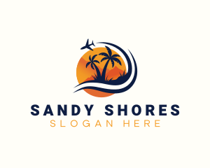 Tropical Airplane Vacation logo design