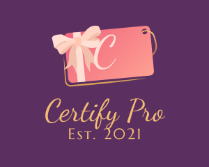 Pink Gift Tag Shopping logo design