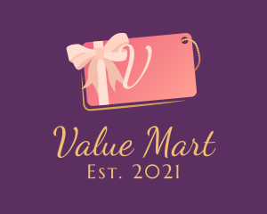 Pink Gift Tag Shopping logo design