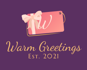 Pink Gift Tag Shopping logo design