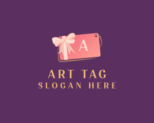 Pink Gift Tag Shopping logo design