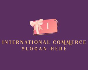 Pink Gift Tag Shopping logo design