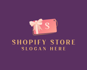 Pink Gift Tag Shopping logo design