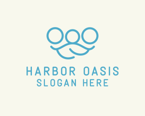 Blue Minimalist Family logo design