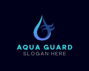 Water Wave Droplet logo design