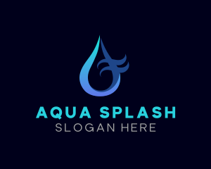 Water Wave Droplet logo design