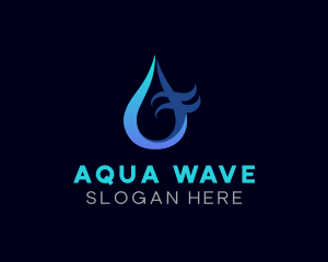 Water Wave Droplet logo design
