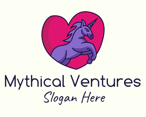 Unicorn Horse Love logo design