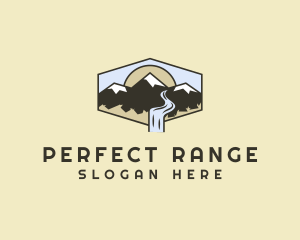 Mountain Range River Falls logo design