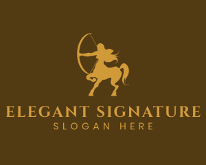 Elegant Gold Centaur  logo design