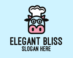 Glasses Cow Chef Logo