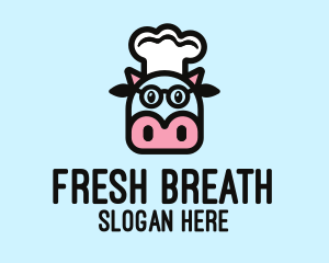 Glasses Cow Chef logo design