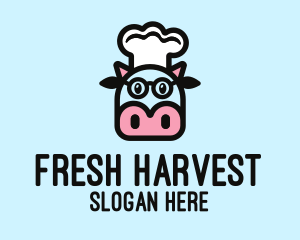 Glasses Cow Chef logo design